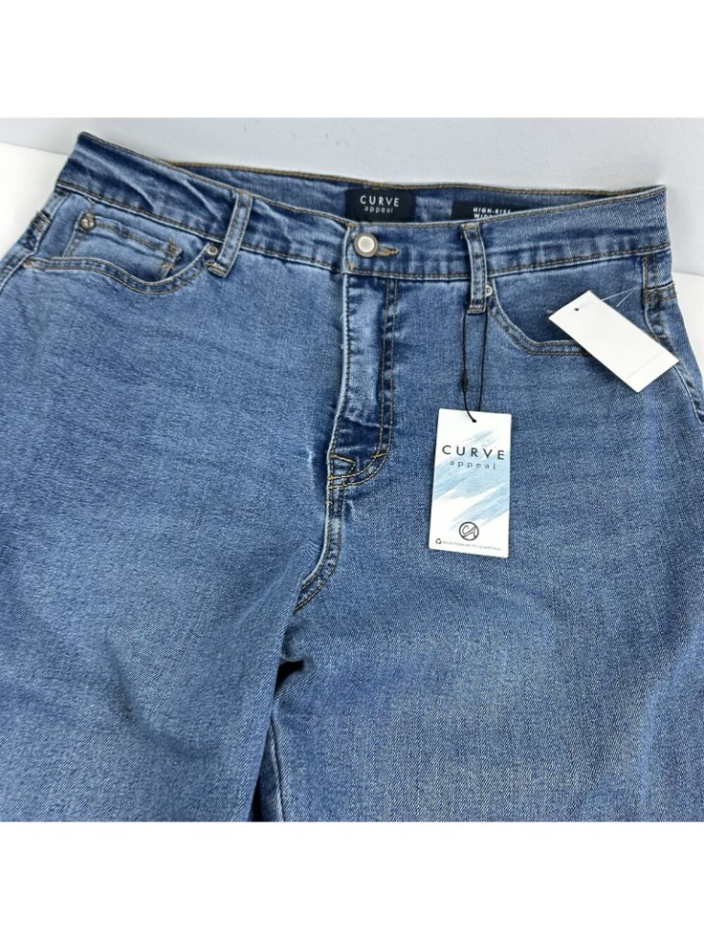 Curve Appeal High Rise Wide Leg  Jeans 12/31 Color Capri - Picture 8 of 13